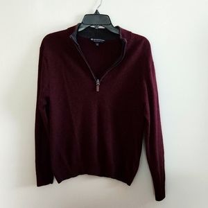 100% Wool 1/4 Zip Pullover Sweater
